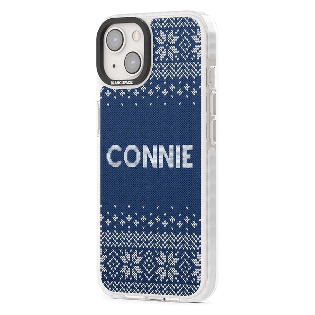 Personalised Blue Christmas Knitted Jumper Custom Phone Case iPhone 15 Pro Max / Black Impact Case,iPhone 15 Plus / Black Impact Case,iPhone 15 Pro / Black Impact Case,iPhone 15 / Black Impact Case,iPhone 15 Pro Max / Impact Case,iPhone 15 Plus / Impact Case,iPhone 15 Pro / Impact Case,iPhone 15 / Impact Case,iPhone 15 Pro Max / Magsafe Black Impact Case,iPhone 15 Plus / Magsafe Black Impact Case,iPhone 15 Pro / Magsafe Black Impact Case,iPhone 15 / Magsafe Black Impact Case,iPhone 14 Pro Max / Black Impact