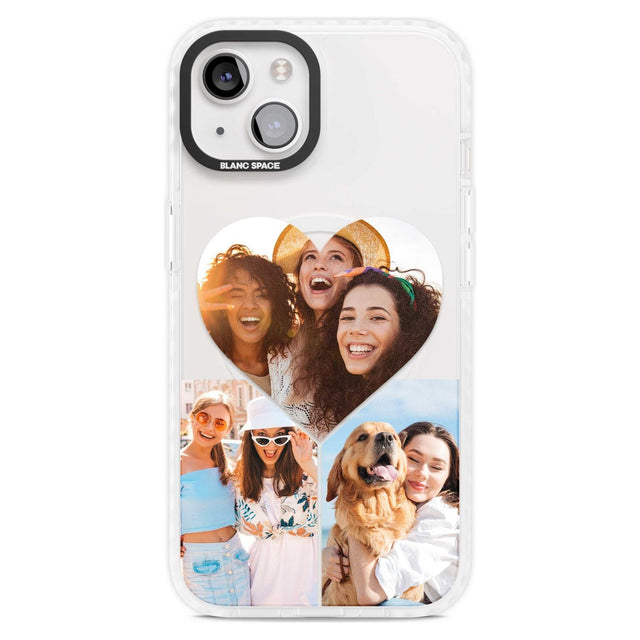 Personalised Heart Photo Custom Phone Case iPhone 15 Plus / Magsafe Impact Case,iPhone 15 / Magsafe Impact Case Blanc Space