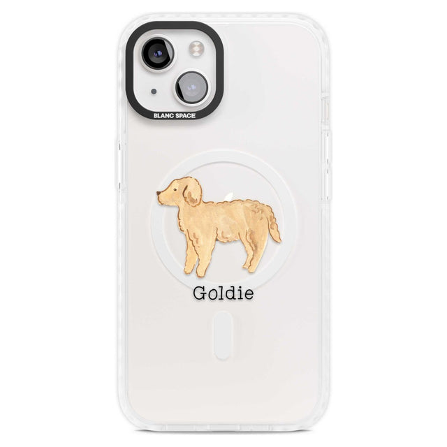 Personalised Hand Painted Goldendoodle Custom Phone Case iPhone 15 Plus / Magsafe Impact Case,iPhone 15 / Magsafe Impact Case Blanc Space