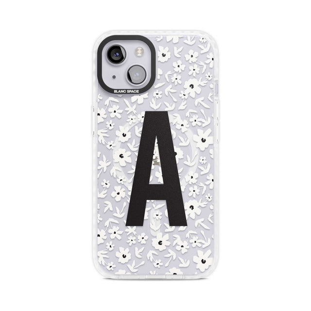 Personalised Floral Pattern Personalised Custom Phone Case iPhone 15 Plus / Magsafe Impact Case,iPhone 15 / Magsafe Impact Case Blanc Space