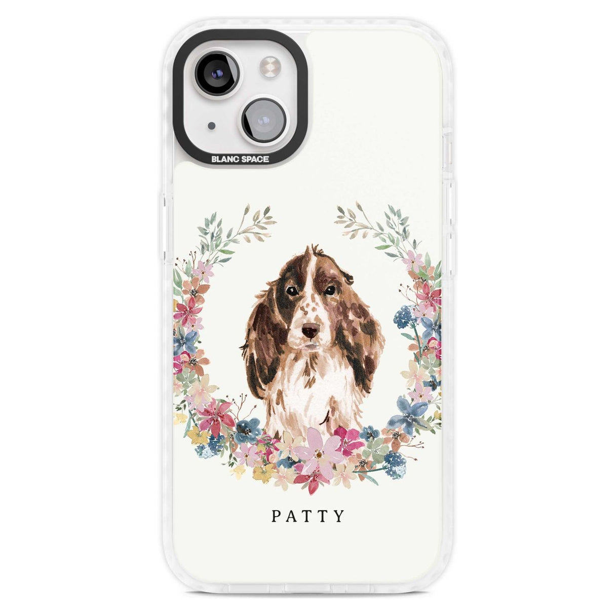 Personalised Brown Cocker Spaniel - Watercolour Dog Portrait Custom Phone Case iPhone 15 Plus / Magsafe Impact Case,iPhone 15 / Magsafe Impact Case Blanc Space