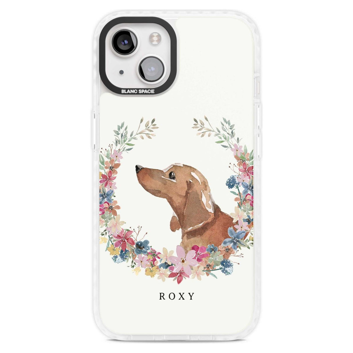 Personalised Tan Dachshund - Watercolour Dog Portrait Custom Phone Case iPhone 15 Plus / Magsafe Impact Case,iPhone 15 / Magsafe Impact Case Blanc Space