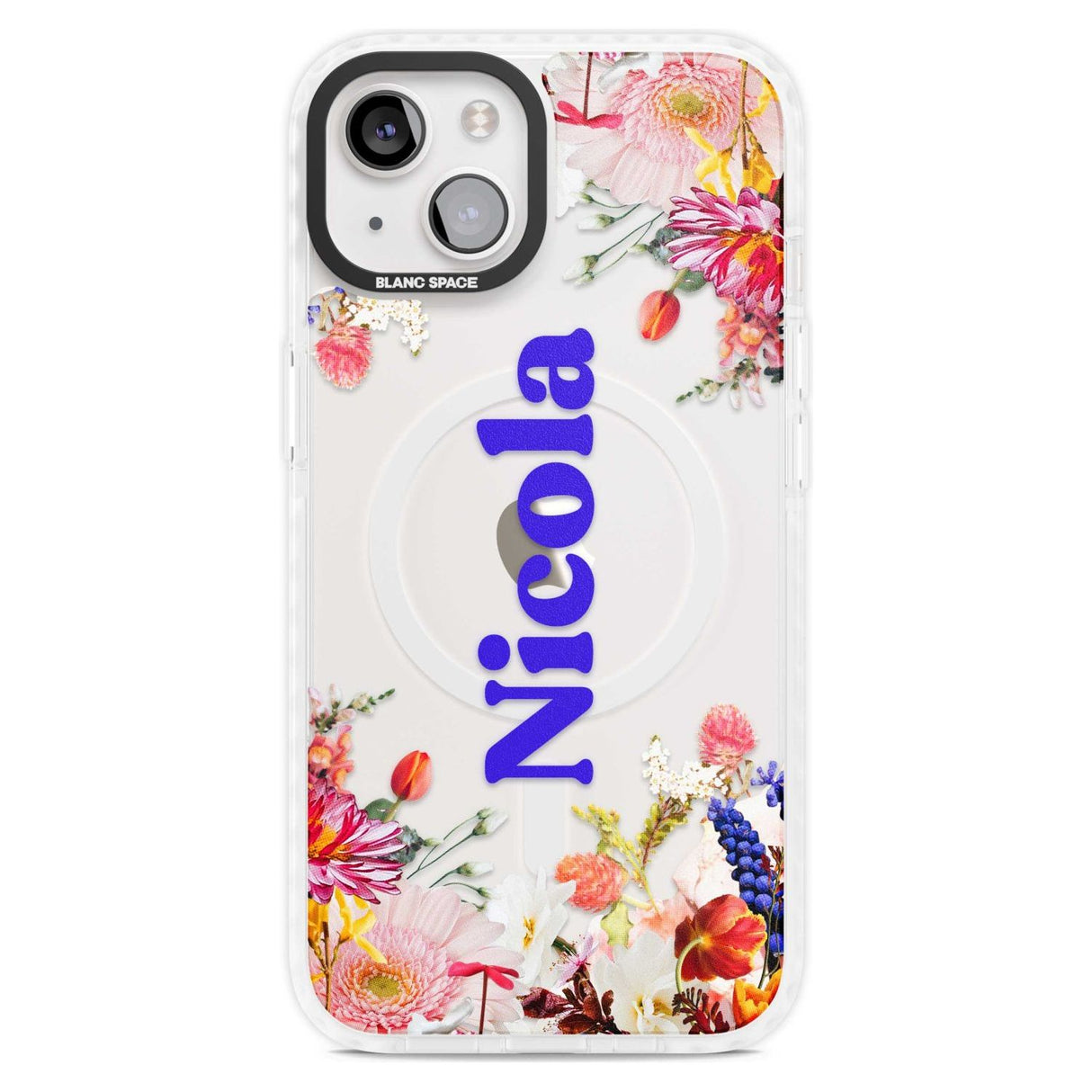 Personalised Text with Floral Borders Custom Phone Case iPhone 15 Plus / Magsafe Impact Case,iPhone 15 / Magsafe Impact Case Blanc Space