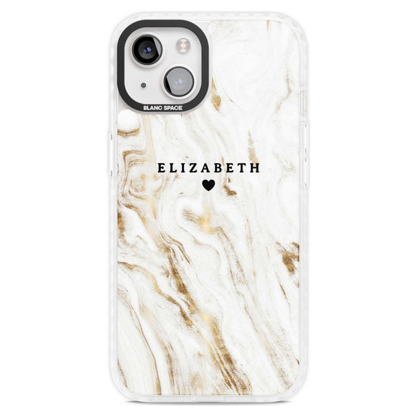 Personalised White Gilded Marble