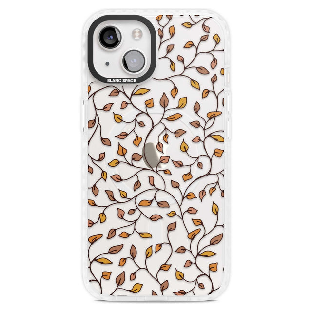 Personalised Autumn Leaves Pattern Custom Phone Case iPhone 15 Plus / Magsafe Impact Case,iPhone 15 / Magsafe Impact Case Blanc Space