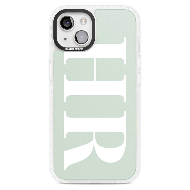 Personalised White & Seafoam Green Personalised Custom Phone Case iPhone 15 Plus / Magsafe Impact Case,iPhone 15 / Magsafe Impact Case Blanc Space