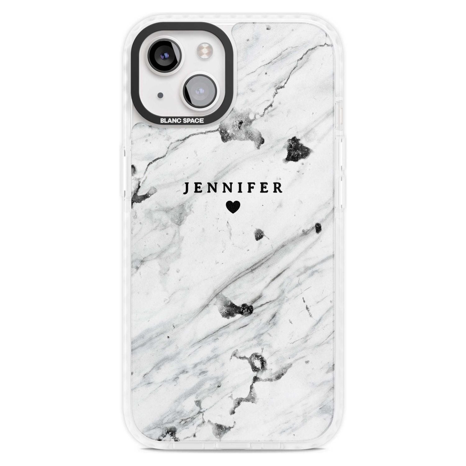 Personalised Black & White Marble Texture Custom Phone Case iPhone 15 Plus / Magsafe Impact Case,iPhone 15 / Magsafe Impact Case Blanc Space