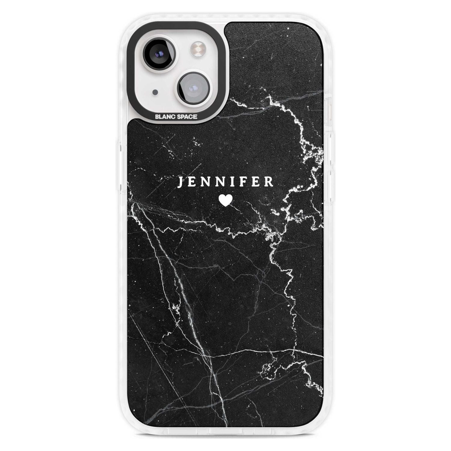 Personalised Black Marble 2 Custom Phone Case iPhone 15 Plus / Magsafe Impact Case,iPhone 15 / Magsafe Impact Case Blanc Space
