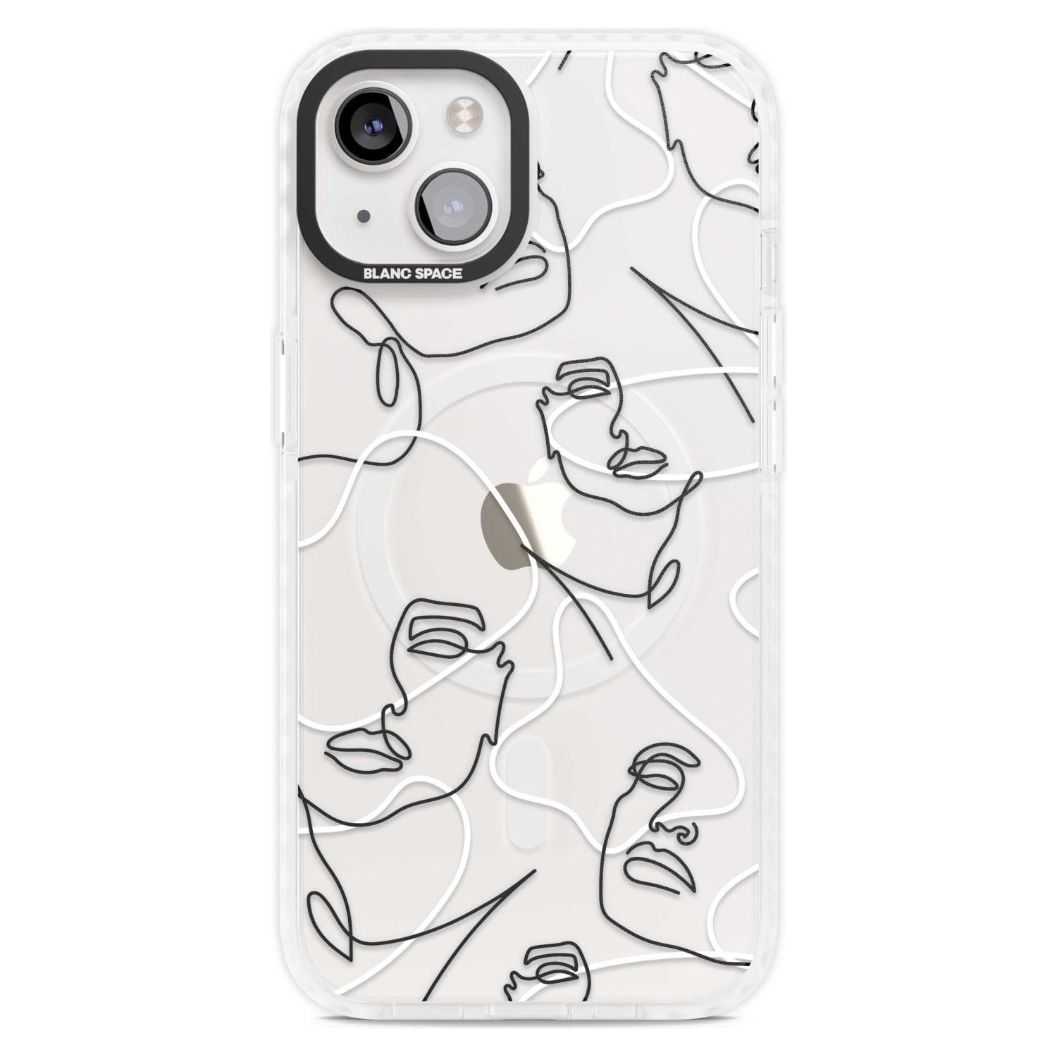 Personalised Abstract Faces Custom Phone Case iPhone 15 Plus / Magsafe Impact Case,iPhone 15 / Magsafe Impact Case Blanc Space