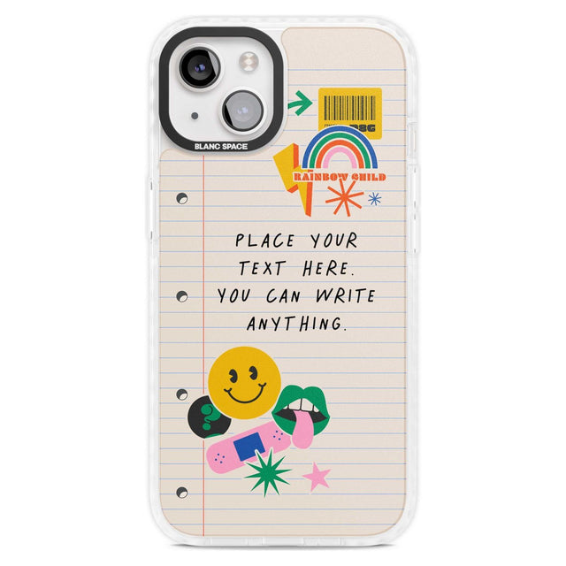 Personalised Nostalgia Sticker Mix #1 Custom Phone Case iPhone 15 Plus / Magsafe Impact Case,iPhone 15 / Magsafe Impact Case Blanc Space