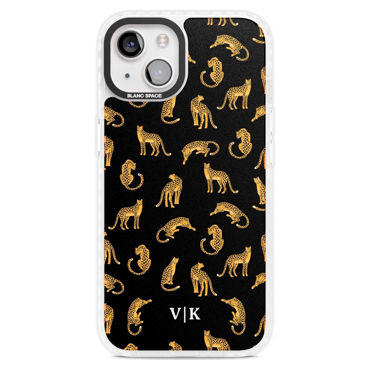 Personalised Cheetah Pattern: Black Custom Phone Case iPhone 15 Plus / Magsafe Impact Case,iPhone 15 / Magsafe Impact Case Blanc Space
