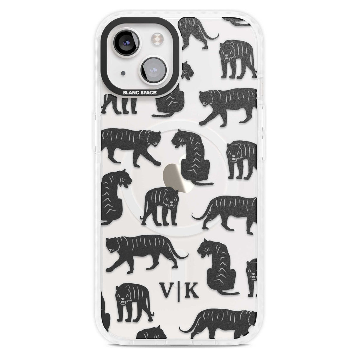 Personalised Tiger Silhouettes Custom Phone Case iPhone 15 Plus / Magsafe Impact Case,iPhone 15 / Magsafe Impact Case Blanc Space