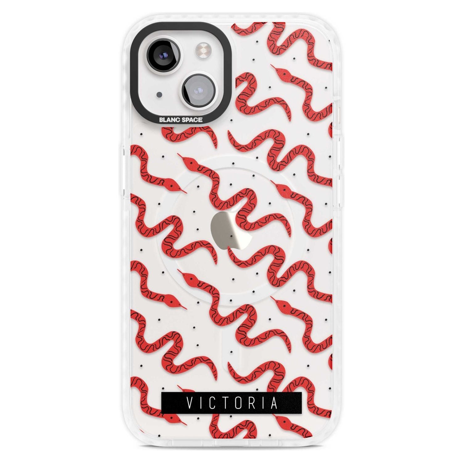 Personalised Snake Pattern Custom Phone Case iPhone 15 Plus / Magsafe Impact Case,iPhone 15 / Magsafe Impact Case Blanc Space