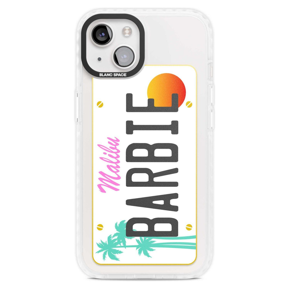 Personalised Malibu License Plate Custom Phone Case iPhone 15 Plus / Magsafe Impact Case,iPhone 15 / Magsafe Impact Case Blanc Space