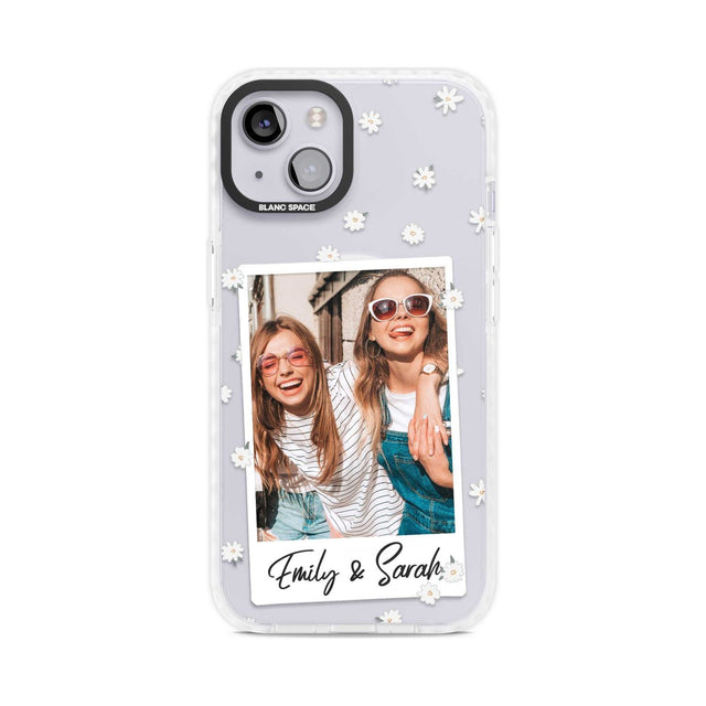 Personalised Daisy Instant Photo Custom Phone Case iPhone 15 Plus / Magsafe Impact Case,iPhone 15 / Magsafe Impact Case Blanc Space