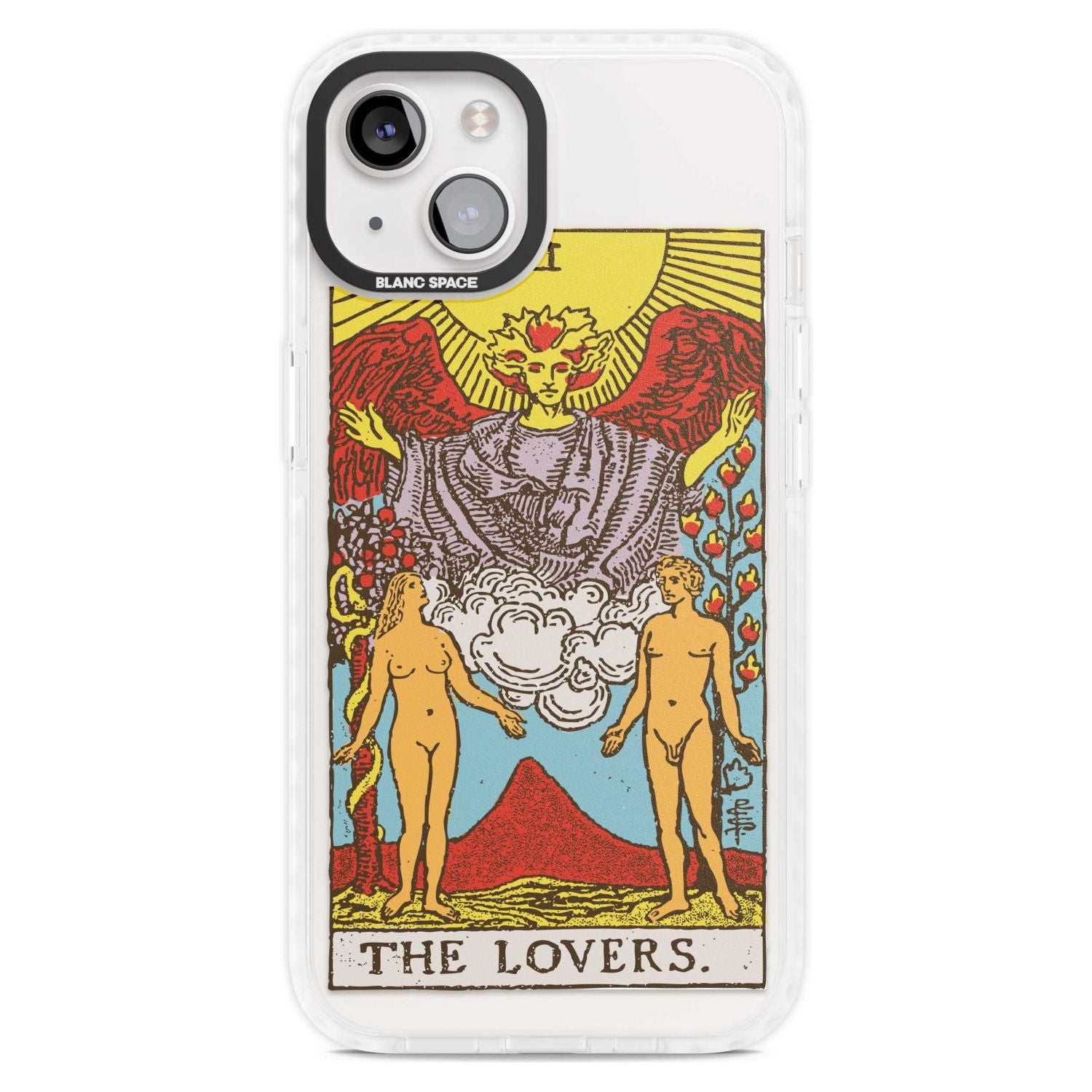 Personalised The Lovers Tarot Card - Colour Custom Phone Case iPhone 15 Plus / Magsafe Impact Case,iPhone 15 / Magsafe Impact Case Blanc Space