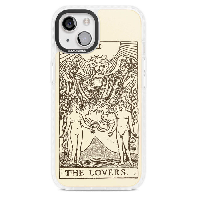 Personalised The Lovers Tarot Card - Solid Cream Custom Phone Case iPhone 15 Plus / Magsafe Impact Case,iPhone 15 / Magsafe Impact Case Blanc Space