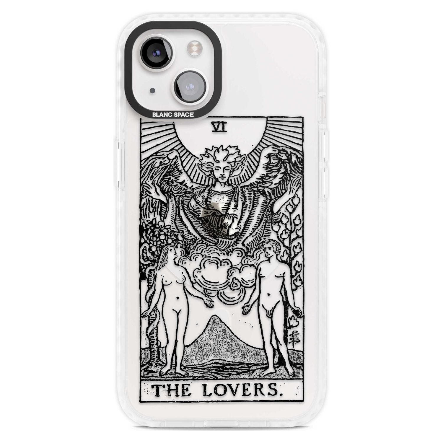 Personalised The Lovers Tarot Card - Transparent Custom Phone Case iPhone 15 Plus / Magsafe Impact Case,iPhone 15 / Magsafe Impact Case Blanc Space