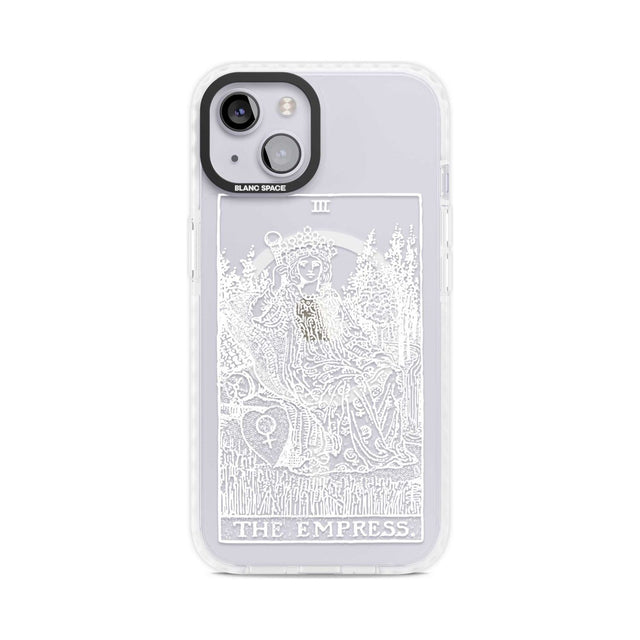 Personalised The Empress Tarot Card - White Transparent Custom Phone Case iPhone 15 Plus / Magsafe Impact Case,iPhone 15 / Magsafe Impact Case Blanc Space