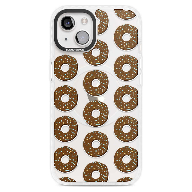 Chocolate Donut Pattern Phone Case iPhone 15 Plus / Magsafe Impact Case,iPhone 15 / Magsafe Impact Case Blanc Space