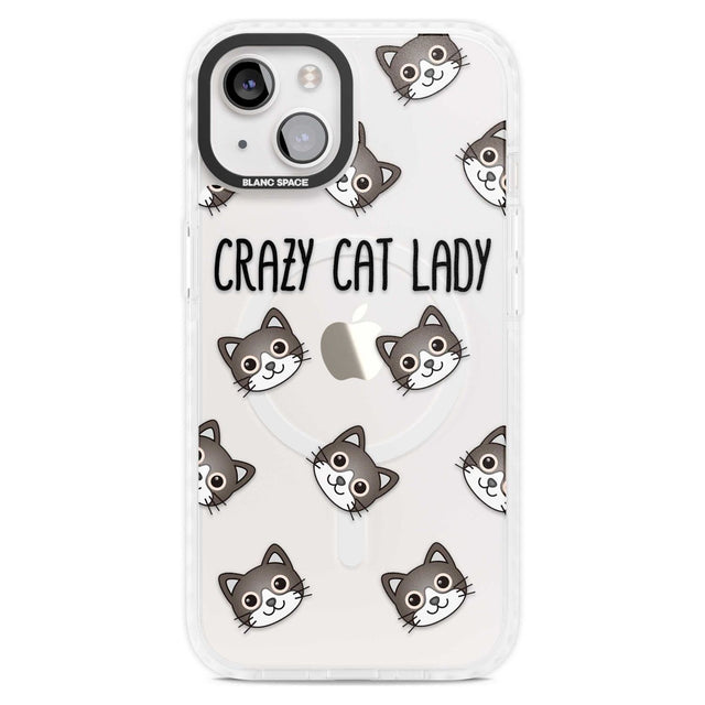 Crazy Cat Lady Phone Case iPhone 15 Plus / Magsafe Impact Case,iPhone 15 / Magsafe Impact Case Blanc Space
