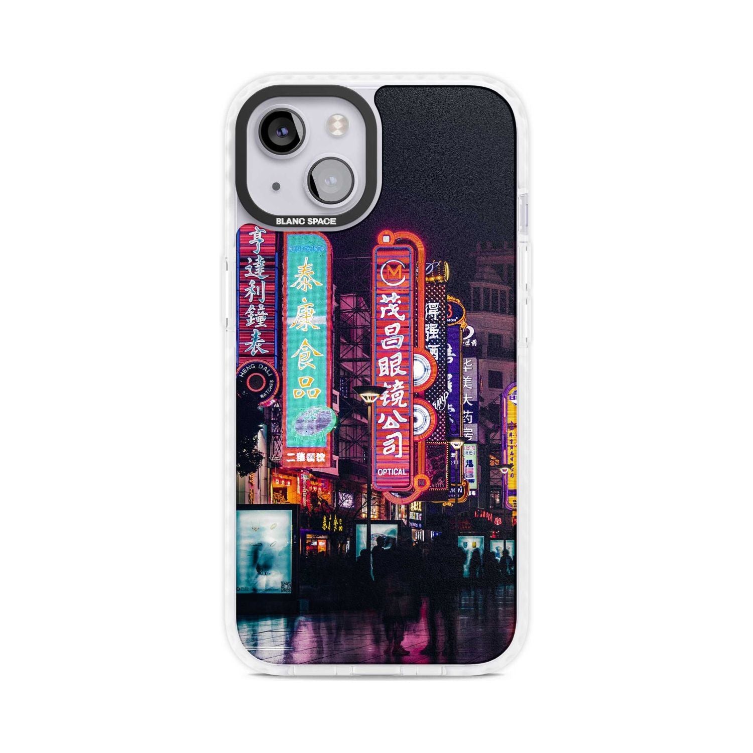 Busy Street - Neon Cities Photographs Phone Case iPhone 15 Plus / Magsafe Impact Case,iPhone 15 / Magsafe Impact Case Blanc Space
