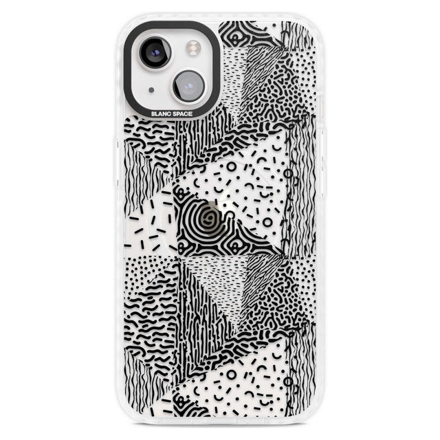 Pattern Mashup (Black) Phone Case iPhone 15 Plus / Magsafe Impact Case,iPhone 15 / Magsafe Impact Case Blanc Space