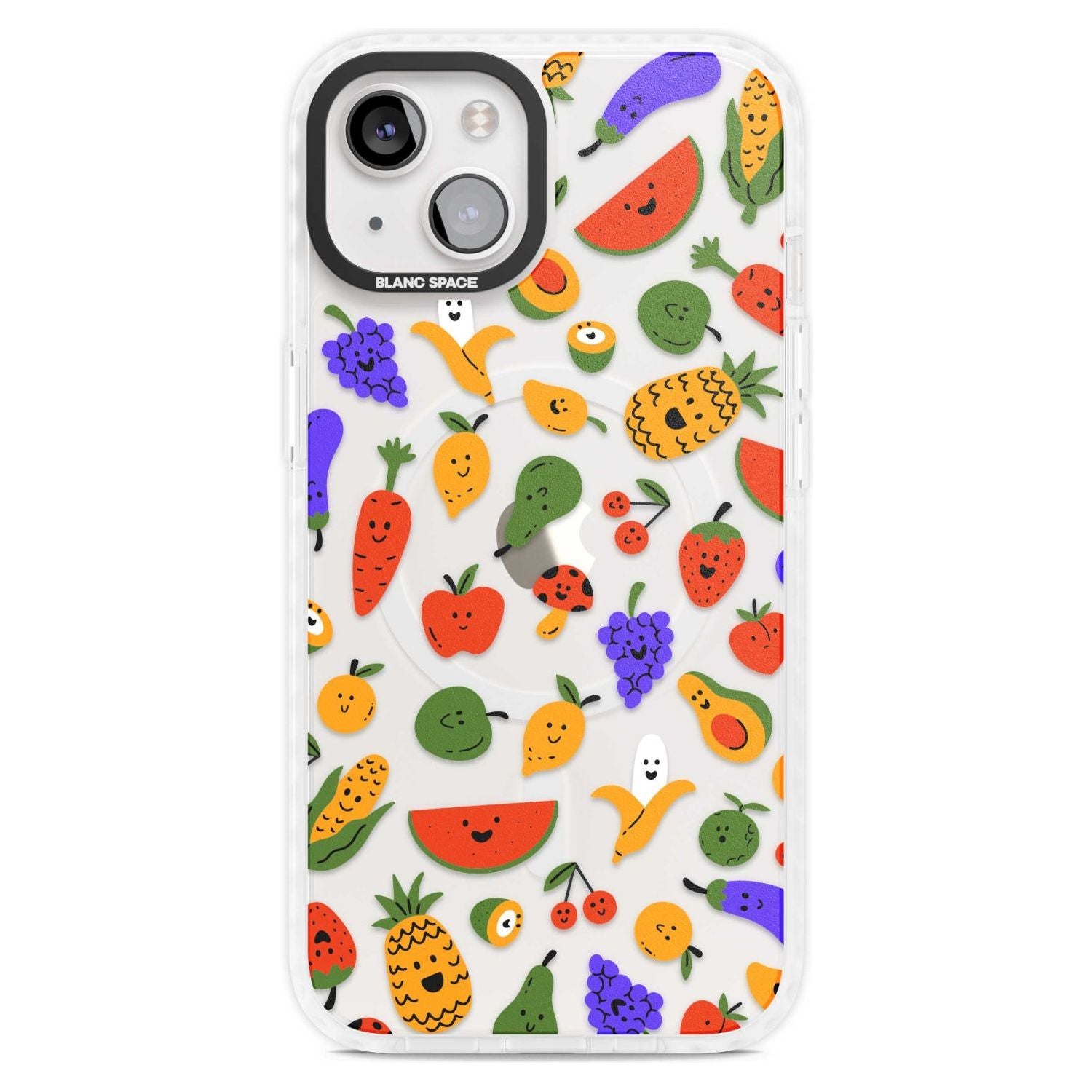 Mixed Kawaii Food Icons - Clear Phone Case iPhone 15 Plus / Magsafe Impact Case,iPhone 15 / Magsafe Impact Case Blanc Space
