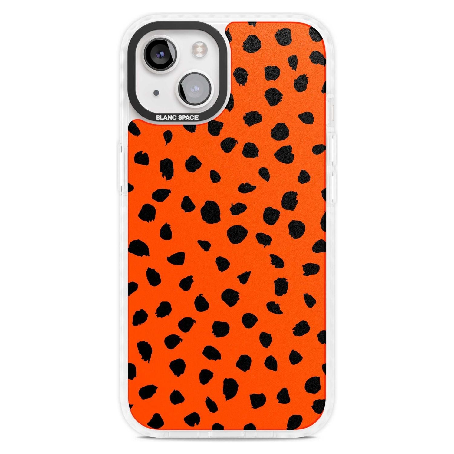 Black & Bright Red Dalmatian Polka Dot Spots Phone Case iPhone 15 Plus / Magsafe Impact Case,iPhone 15 / Magsafe Impact Case Blanc Space