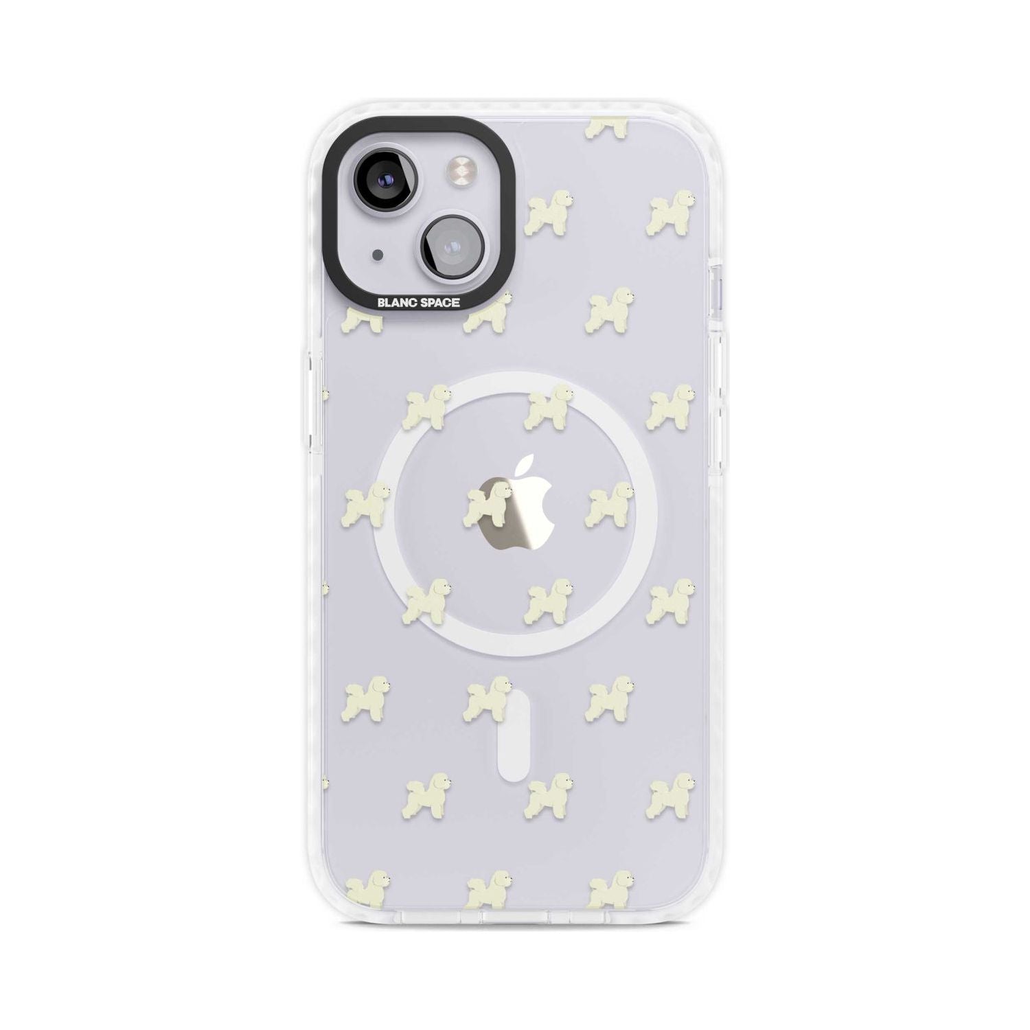 Bichon Frise Dog Pattern Clear Phone Case iPhone 15 Plus / Magsafe Impact Case,iPhone 15 / Magsafe Impact Case Blanc Space