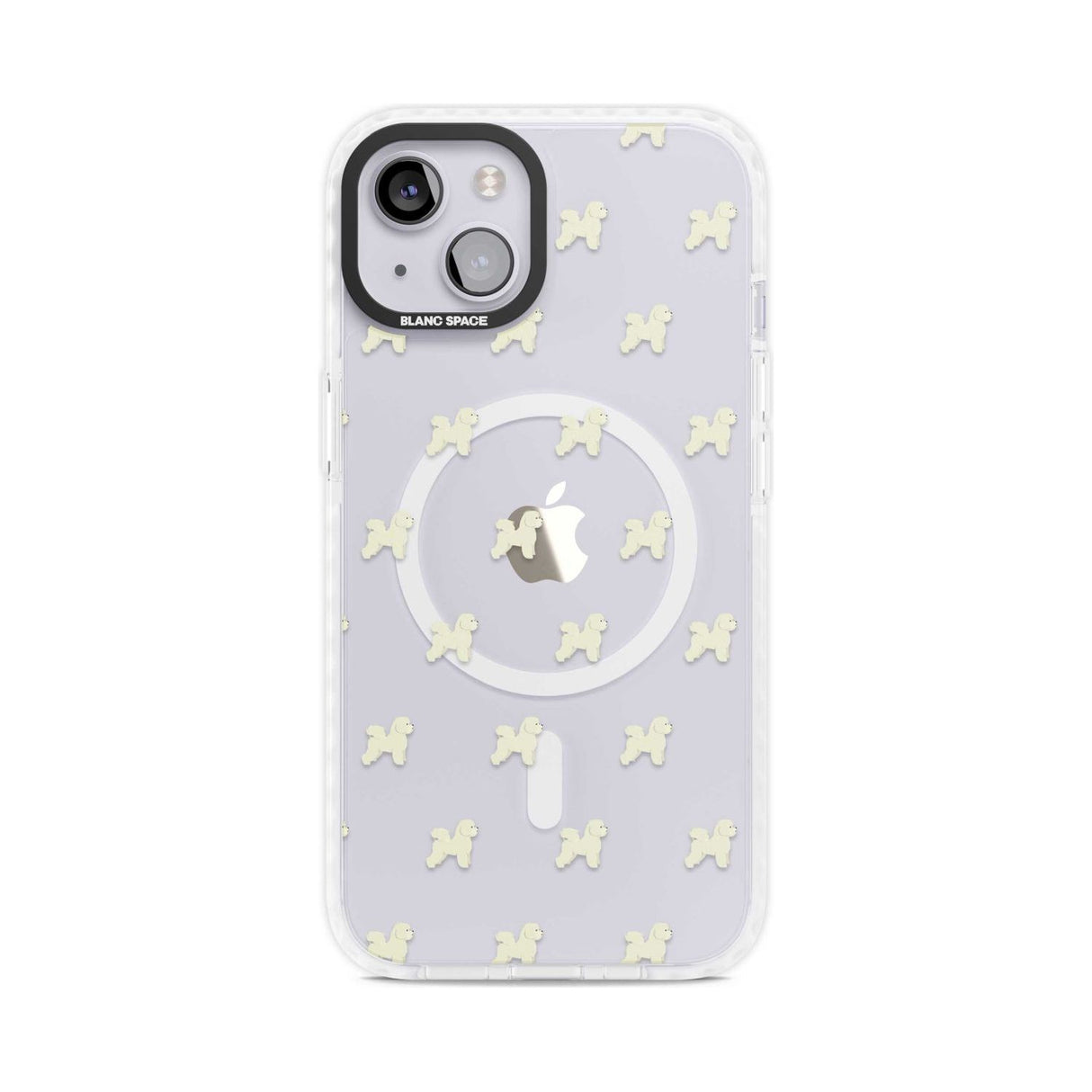 Bichon Frise Dog Pattern Clear Phone Case iPhone 15 Plus / Magsafe Impact Case,iPhone 15 / Magsafe Impact Case Blanc Space