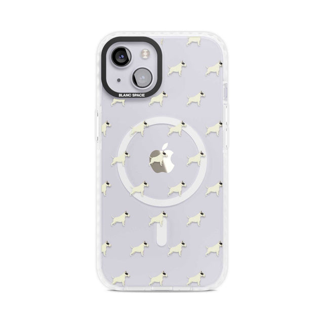 Bull Terrier Dog Pattern Clear Phone Case iPhone 15 Plus / Magsafe Impact Case,iPhone 15 / Magsafe Impact Case Blanc Space