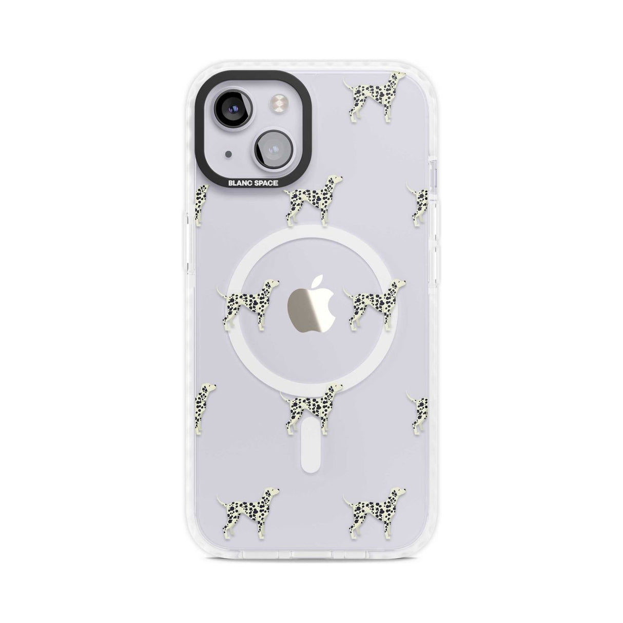 Dalmation Dog Pattern Clear Phone Case iPhone 15 Plus / Magsafe Impact Case,iPhone 15 / Magsafe Impact Case Blanc Space