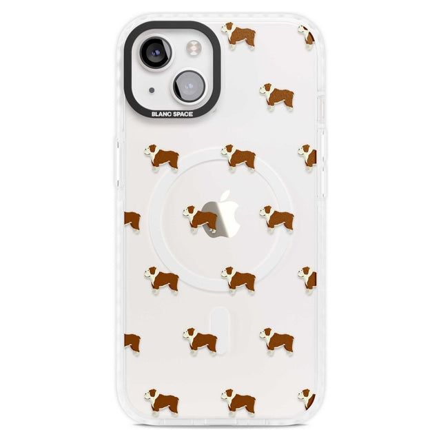 English Bulldog Dog Pattern Clear Phone Case iPhone 15 Plus / Magsafe Impact Case,iPhone 15 / Magsafe Impact Case Blanc Space