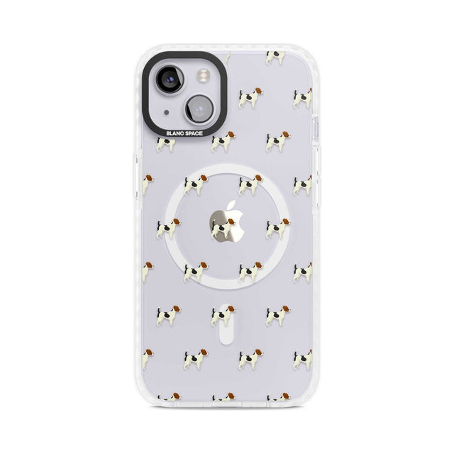 Jack Russell Terrier Dog Pattern Clear Phone Case iPhone 15 Plus / Magsafe Impact Case,iPhone 15 / Magsafe Impact Case Blanc Space