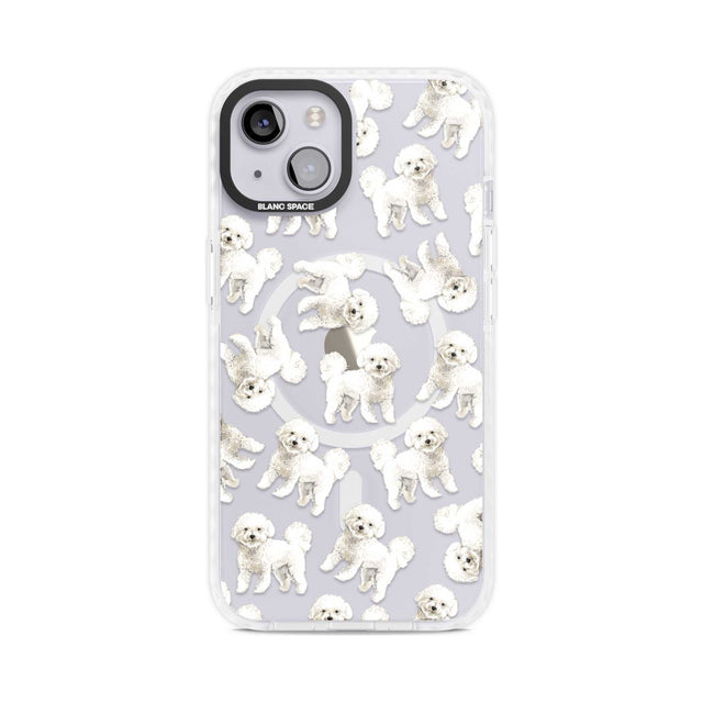 Bichon Frise Watercolour Dog Pattern Phone Case iPhone 15 Plus / Magsafe Impact Case,iPhone 15 / Magsafe Impact Case Blanc Space