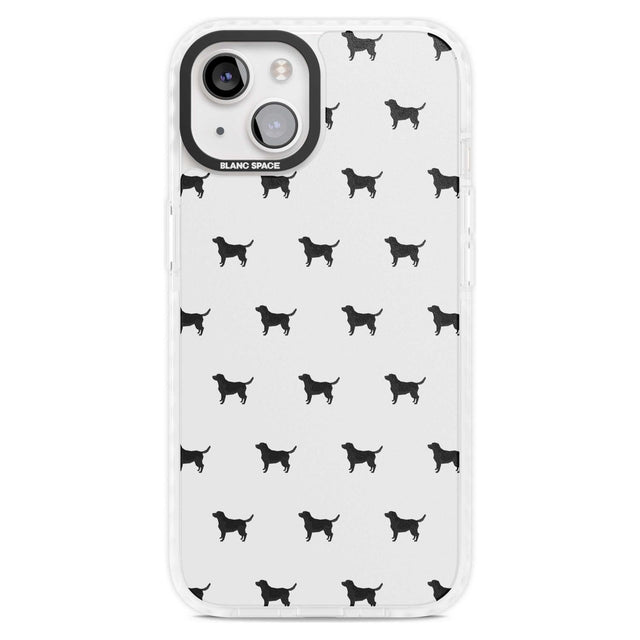 Black Labrador Dog Pattern Phone Case iPhone 15 Plus / Magsafe Impact Case,iPhone 15 / Magsafe Impact Case Blanc Space