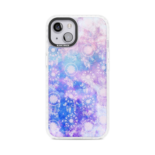 Dreamcatcher Pattern Galaxy Print Tie Dye Phone Case iPhone 15 Plus / Magsafe Impact Case,iPhone 15 / Magsafe Impact Case Blanc Space