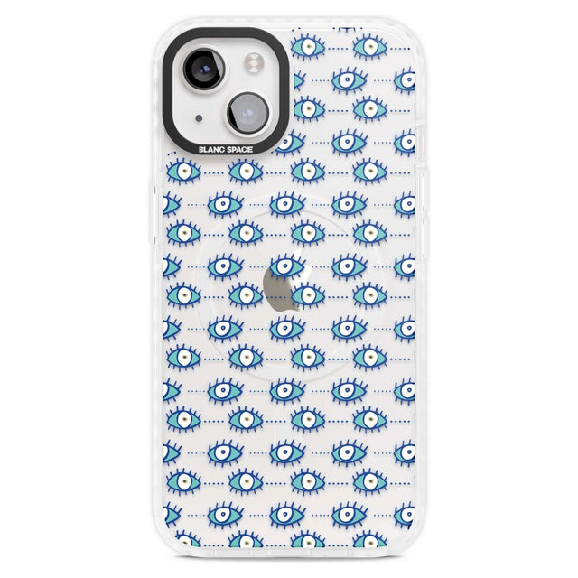 Crazy Eyes (Clear) Psychedelic Eyes Pattern Phone Case iPhone 15 Plus / Magsafe Impact Case,iPhone 15 / Magsafe Impact Case Blanc Space