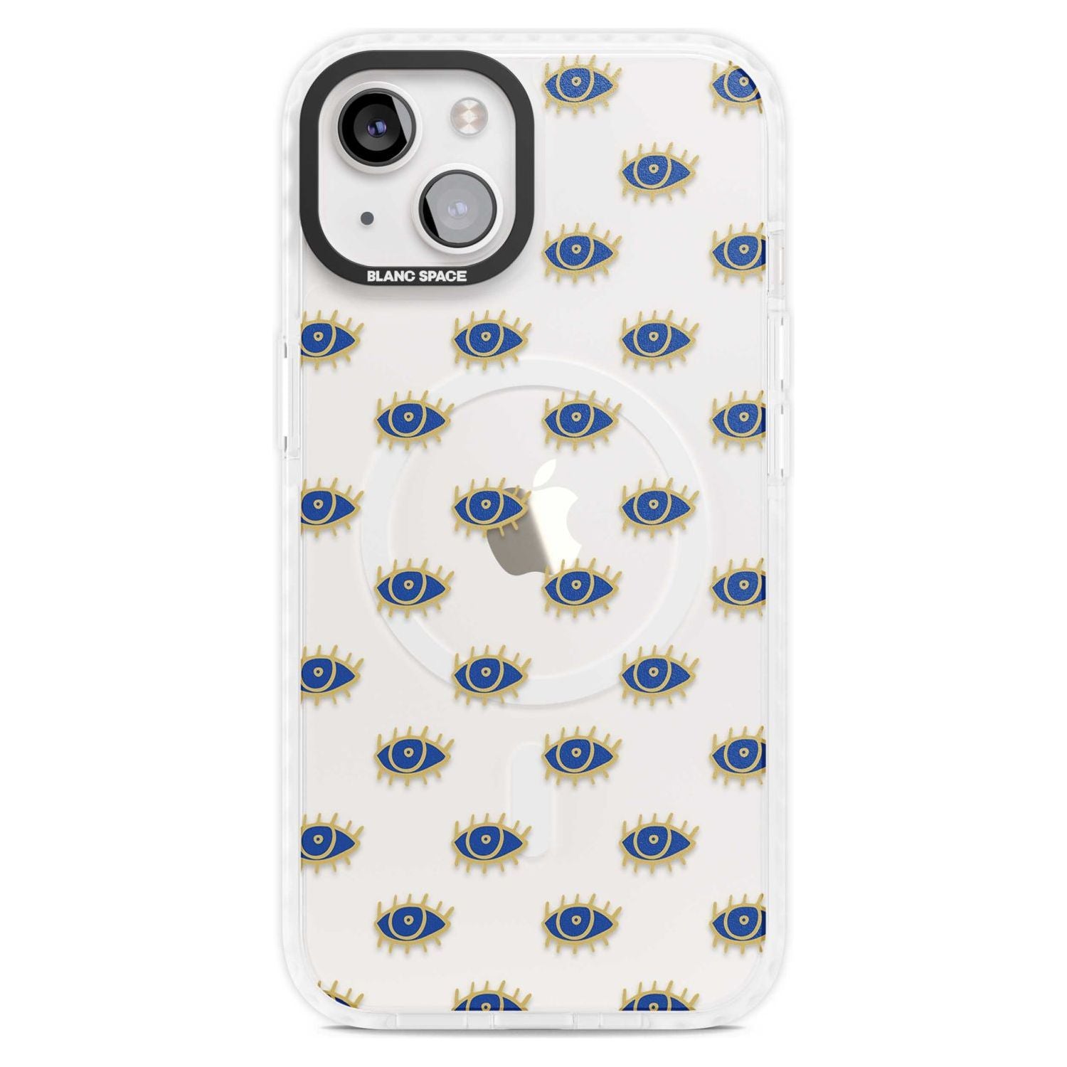Gold Eyes (Clear) Psychedelic Eyes Pattern Phone Case iPhone 15 Plus / Magsafe Impact Case,iPhone 15 / Magsafe Impact Case Blanc Space
