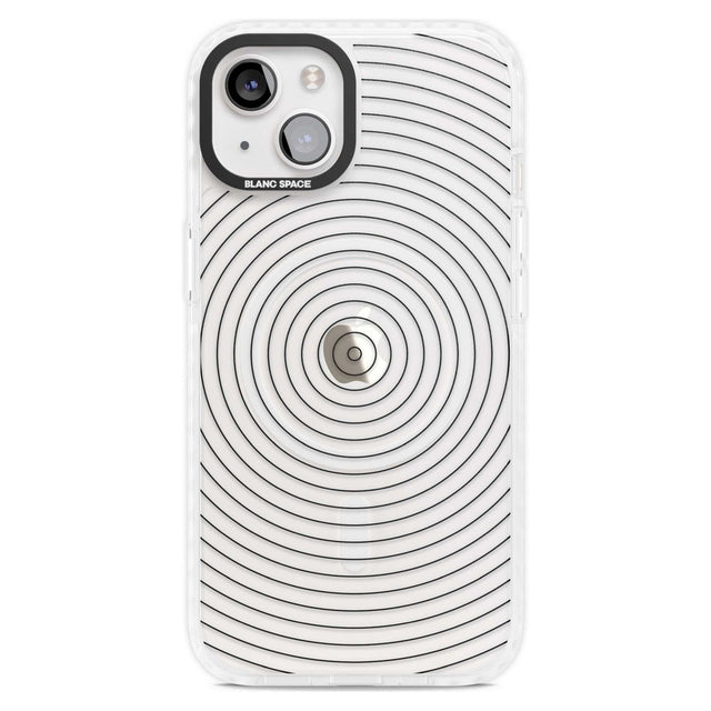 Abstract Lines: Circles Phone Case iPhone 15 Plus / Magsafe Impact Case,iPhone 15 / Magsafe Impact Case Blanc Space