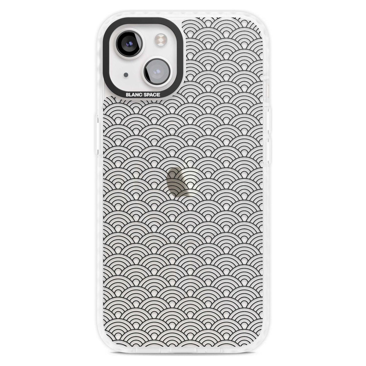 Abstract Lines: Scalloped Pattern Phone Case iPhone 15 Plus / Magsafe Impact Case,iPhone 15 / Magsafe Impact Case Blanc Space