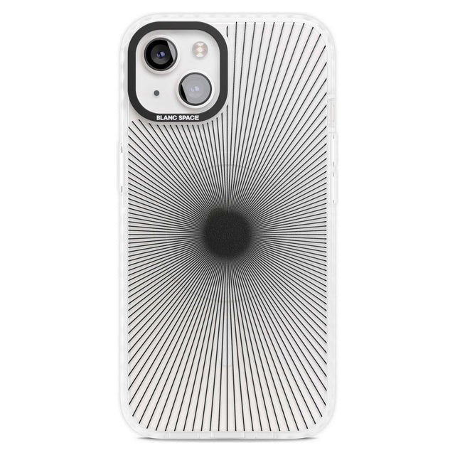 Abstract Lines: Sunburst Phone Case iPhone 15 Plus / Magsafe Impact Case,iPhone 15 / Magsafe Impact Case Blanc Space