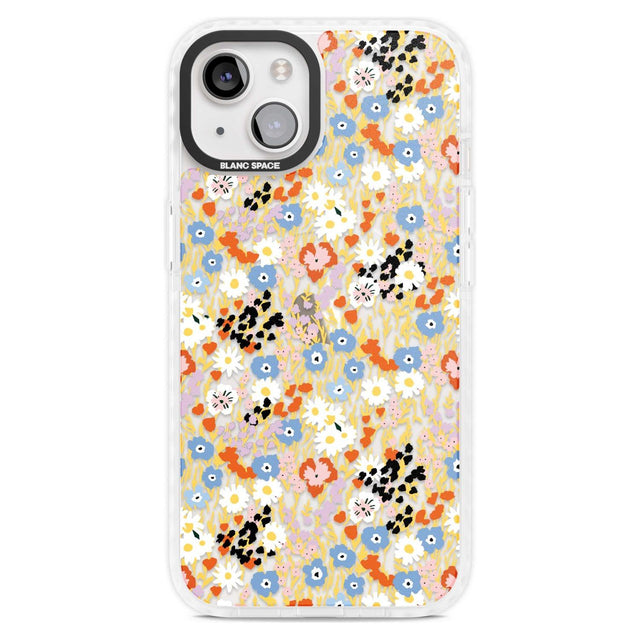 Busy Floral Mix: Transparent Phone Case iPhone 15 Plus / Magsafe Impact Case,iPhone 15 / Magsafe Impact Case Blanc Space