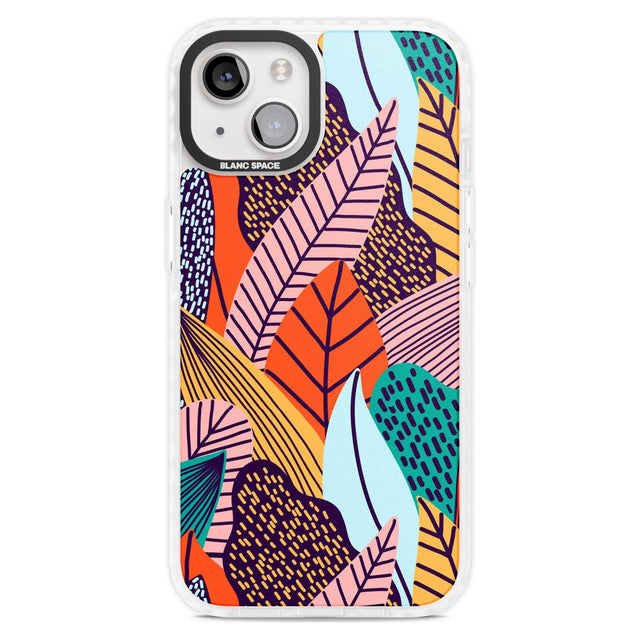 Abstract Leaves Phone Case iPhone 15 Plus / Magsafe Impact Case,iPhone 15 / Magsafe Impact Case Blanc Space