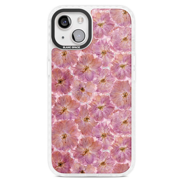Large Pink Flowers Transparent Design Phone Case iPhone 15 Plus / Magsafe Impact Case,iPhone 15 / Magsafe Impact Case Blanc Space