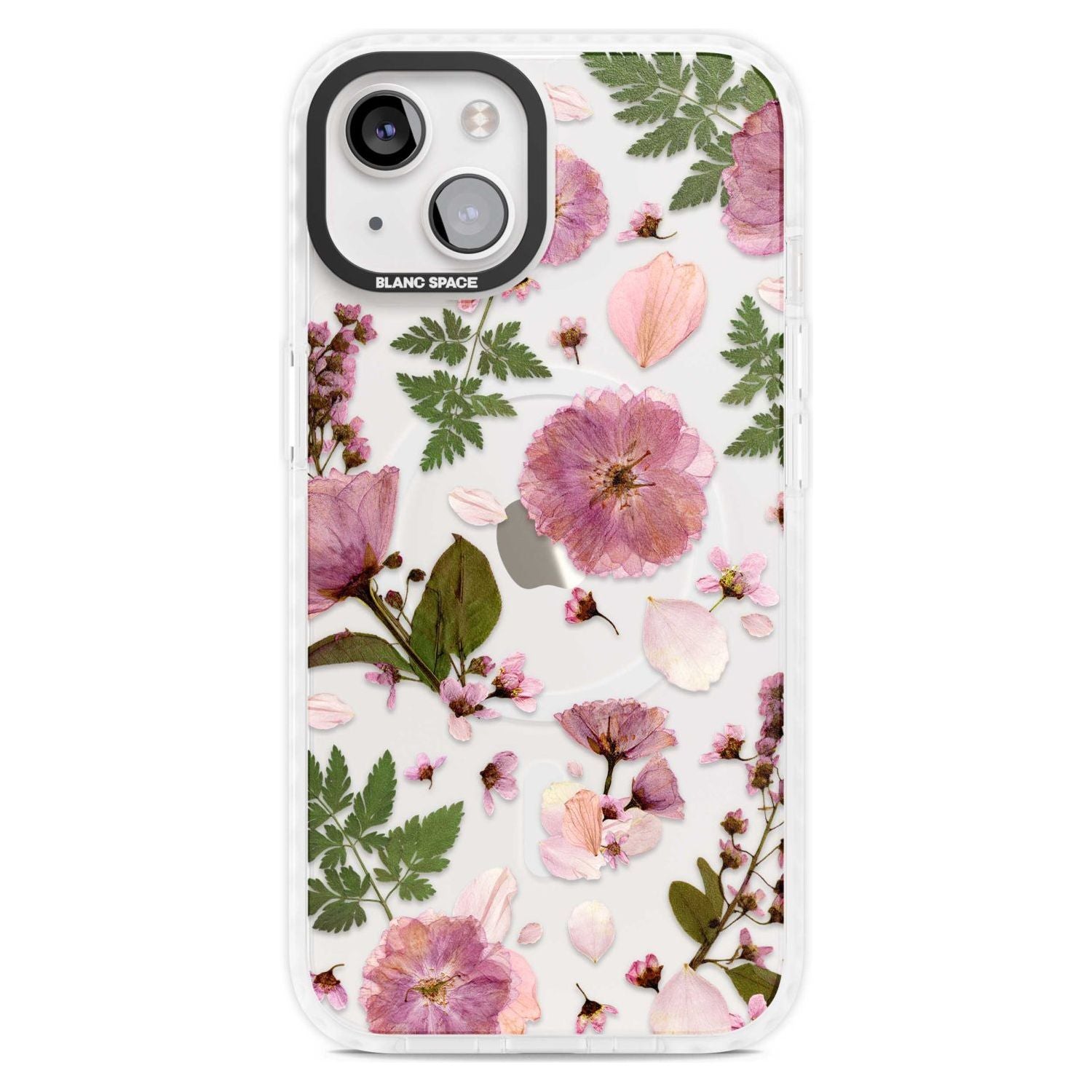 Natural Arrangement of Flowers & Leaves Design Phone Case iPhone 15 Plus / Magsafe Impact Case,iPhone 15 / Magsafe Impact Case Blanc Space