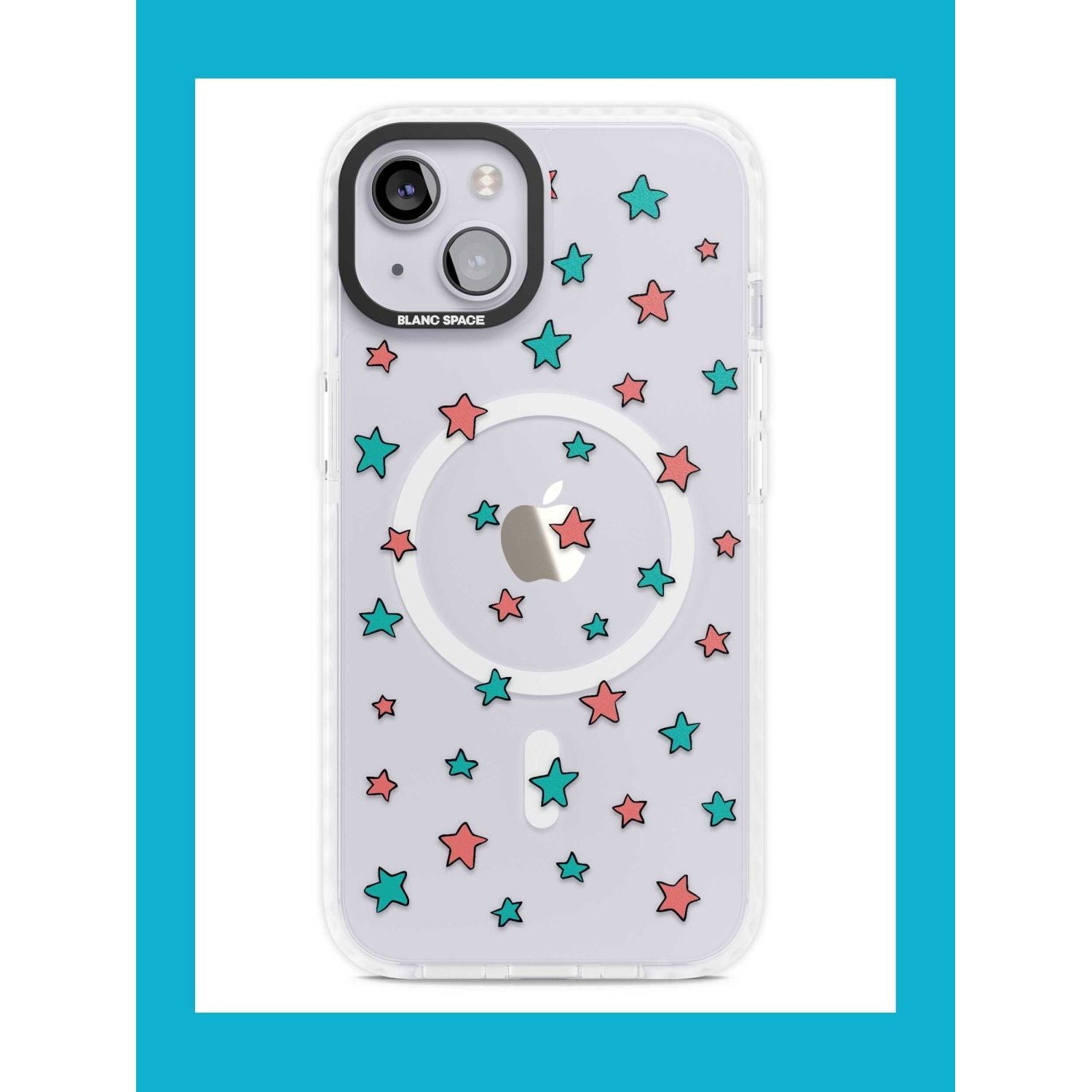 Blue Heartstopper Stars Pattern Phone Case iPhone 15 Plus / Magsafe Impact Case,iPhone 15 / Magsafe Impact Case Blanc Space