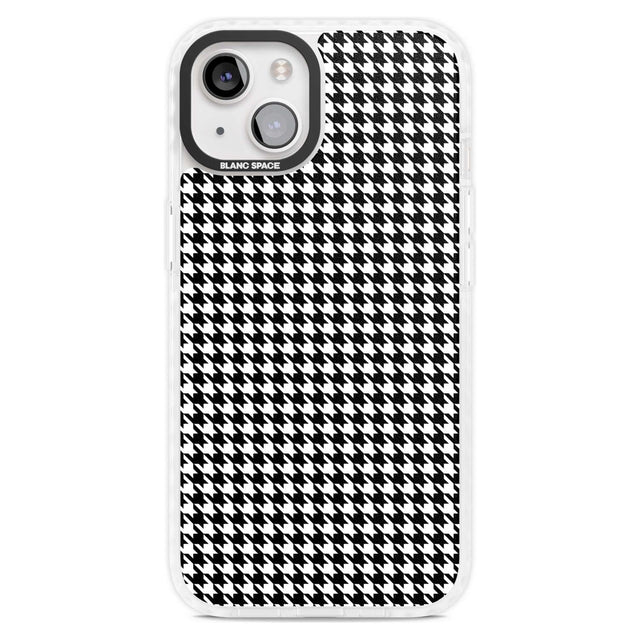 Black Houndstooth Pattern Phone Case iPhone 15 Plus / Magsafe Impact Case,iPhone 15 / Magsafe Impact Case Blanc Space