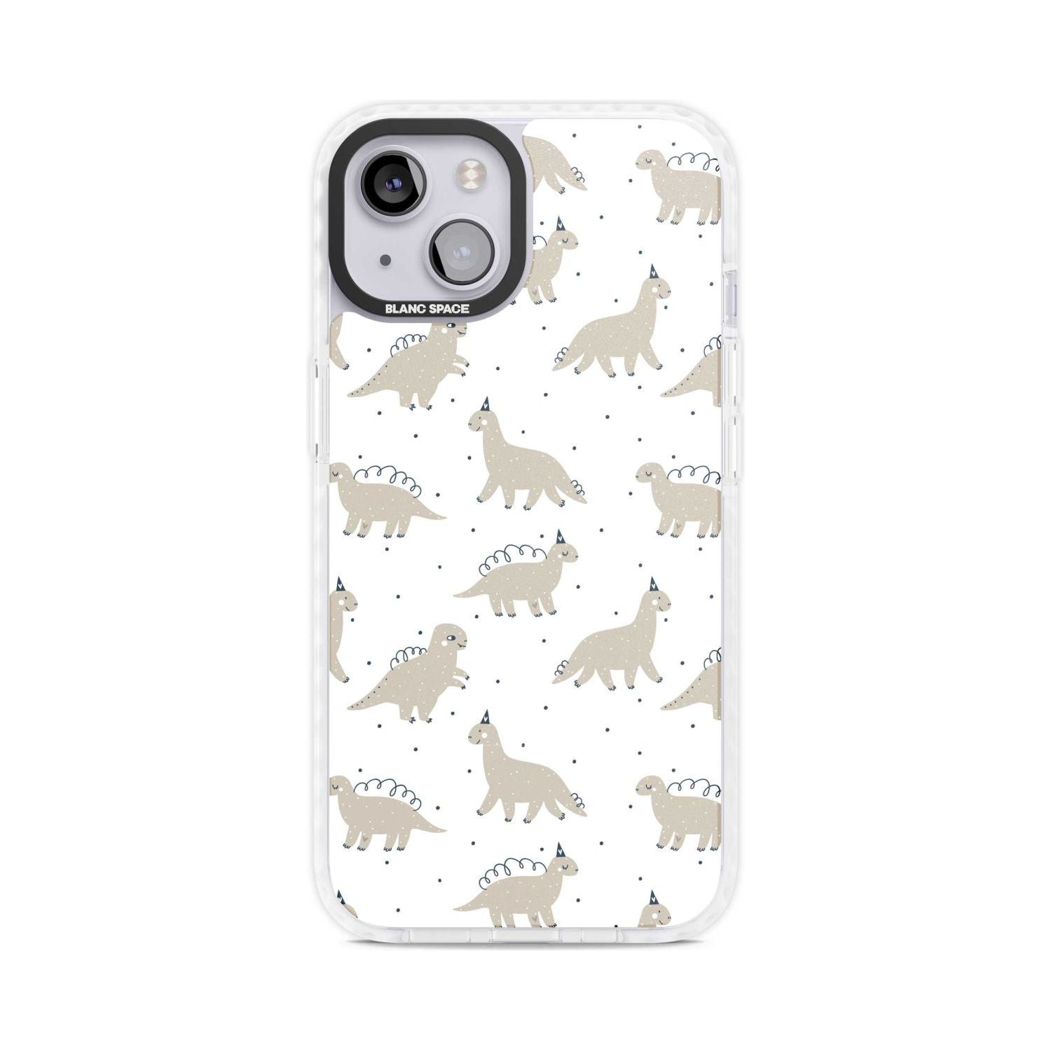 Adorable Dinosaurs Pattern Phone Case iPhone 15 Plus / Magsafe Impact Case,iPhone 15 / Magsafe Impact Case Blanc Space